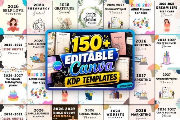 150 Canva Editable KDP Planner Bundle: A Game-Changer for Content Creators and Entrepreneurs
