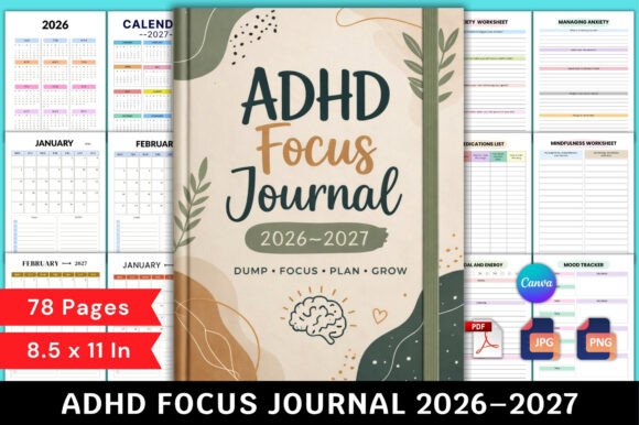ADHD Focus Journal 2026–2027 Editable: A Productivity Game-Changer for ADHD Individuals