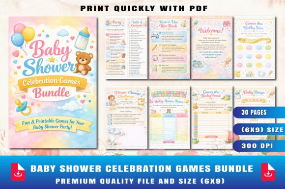 Baby Shower Celebration Games Bundle
