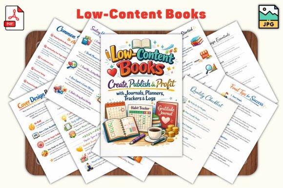 Low-Content Books – Create, Sell Journals, Planners, Trackers, Logs